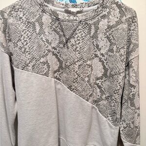Pink Rose Gray Snake Print Sweatshirt